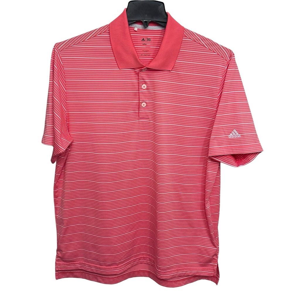 Adidas Shirt Mens Size Extra Large XL Golf Polo Logo Short Sleeve Collared Coral